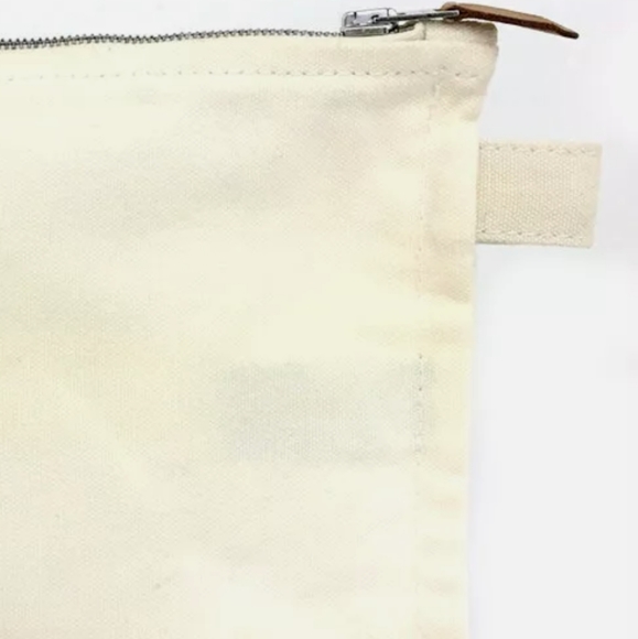 COPY - AUTHENTIC HERMES IVORY CANVAS POCHETTE COSMETIC POUCH/D1790 - Picture 6 of 13